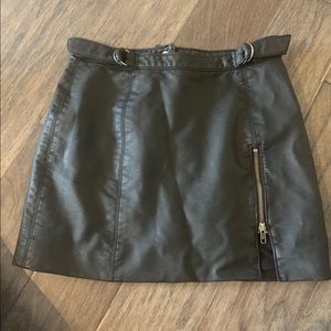 Free people leather mini skirt